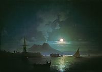 The Bay of Naples at moonlit night. Vesuvius, c.1870, aivazovsky