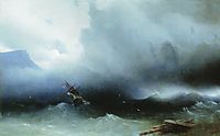 Hurricane at the Sea, 1850, aivazovsky