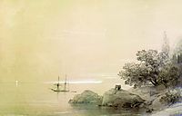Sea against a rocky shore, 1851, aivazovsky
