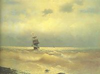 The ship near coast, 1890, aivazovsky