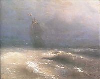 Tempest by coast of Nice, 1885, aivazovsky