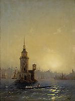 View of Leandrovsk tower in Constantinople, 1848, aivazovsky