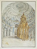 Holy Resurrection Cathedral of New Jerusalem Monastery. Internal view., c.1805, alekseyev