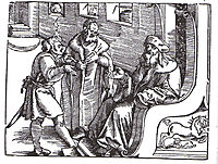 Marquard von Lindau ask and answer the Ten Commandments, 1516, baldung