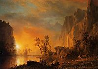 Sunset in the Rockies , bierstadt
