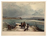 Fort Clark on the Missouri, February 1834, plate 15 from Volume 2 of -Travels in the Interior of North America- , 1843, bodmer