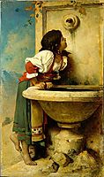 Fille romaine à la fontaine, 1875, bonnat