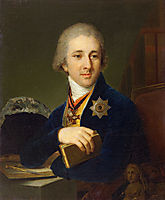 Portrait of the author Alexander Labsin, 1805, borovikovsky