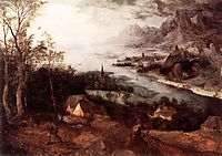River Landscape with the Parable of the Sower, 1557, bruegel