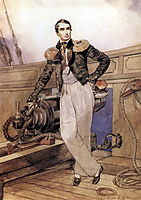 Portrait of V. A. Kornilov on Board the Brig Themistocles, 1835, bryullov