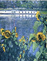 Sunflowers on the Banks of the Seine, c.1886, caillebotte