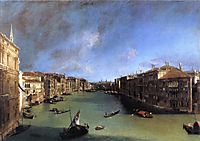 Grand Canal Looking Northeast from the Palazzo Balbi to the Rialto Bridge, c.1719, canaletto