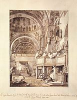 San Marco: the Crossing and North Transept, with Musicians Singing, 1766, canaletto
