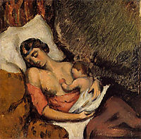 Hortense Breast Feeding Paul, 1872, cezanne