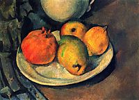 Still Life with Pomegranate and Pears, 1890, cezanne