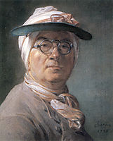 Self-portrait wearing Glasses, chardin