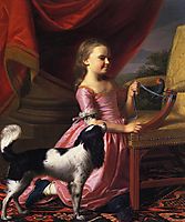 Young lady with a bird and dog, 1767, copley