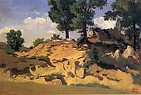 Trees and Rocks at La Serpentara, 1827, corot