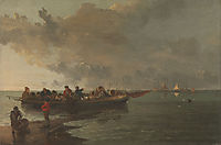A Barge with a Wounded Soldier, crome