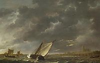The Maas at Dordrecht in a Storm, 1650, cuyp