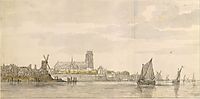 View of the Groote Kerk in Dordrecht from the River Maas, cuyp