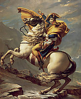 Bonaparte, Calm on a Fiery Steed, Crossing the Alps, 1801, david