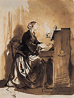 Countess Potocka Playing Piano, 1851, delaroche