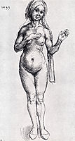 Female Nude, With Headcloth And Slippers, 1493, durer