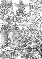 The woman clothed with the sun and the seven headed dragon, 1511, durer
