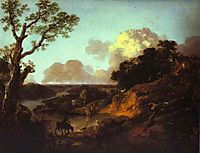 River Landscape with Rustic Lovers, c.1756, gainsborough