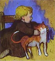 Mimi and her Cat, 1890, gauguin