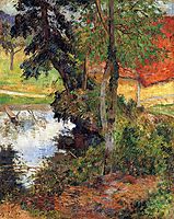 Red roof by the water, 1885, gauguin
