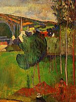 View of Pont-Aven from Lezaven, 1888, gauguin
