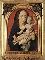 Mary with child, goes