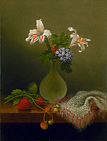 A Vase of Corn Lilies and Heliotrope, 1863, heade