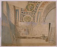 Ingres in his studio, painting Romulus winner of Acron, c.1812, ingres