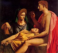 Virgil Reading Aeneid to Augustus, Octavia, and Livia, 1812-1819, ingres