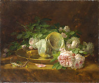Platter with Seashells, Roses, Pearls and Earrings, c.1920, jakobides