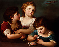 Children with a bird-s nest and flowers, kauffman