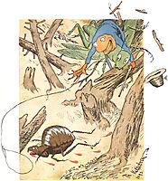 Flea hunting in ancient forest, 1894, kittelsen