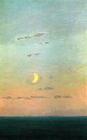 Crescent moon at sunset, c.1908, kuindzhi