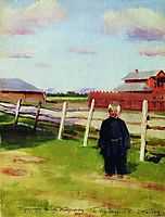 The boy at the fence, 1915, kustodiev