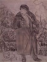 Portrait of F.I. Chaliapin, 1921, kustodiev