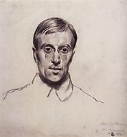 Portrait of Vsevolod Voinov, 1921, kustodiev