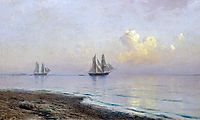 Seascape with sailboats, 1891, lagorio