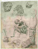 Sheet with a study after the Spinario and other sculptures, 1509, mabuse