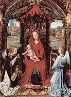 Madonna and Child Enthroned with Two Angels , 1480, memling