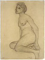 Seated Female Nude , 1905, modersohnbecker