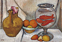 Still life with fish bowl, c.1906, modersohnbecker