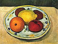 Still life with lemon, orange and tomato, 1903, modersohnbecker